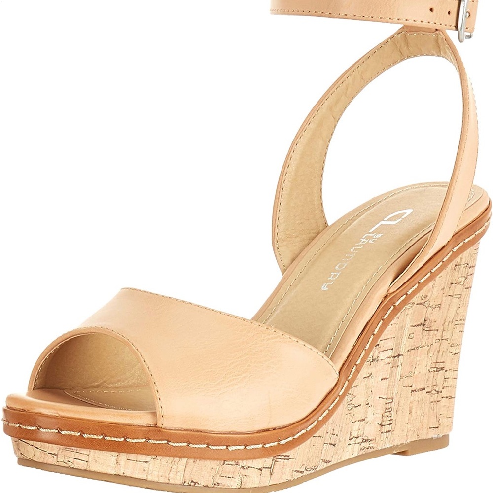 CL by Chinese Laundry Booming Wedge Sandal, Nude, in women’s size 9